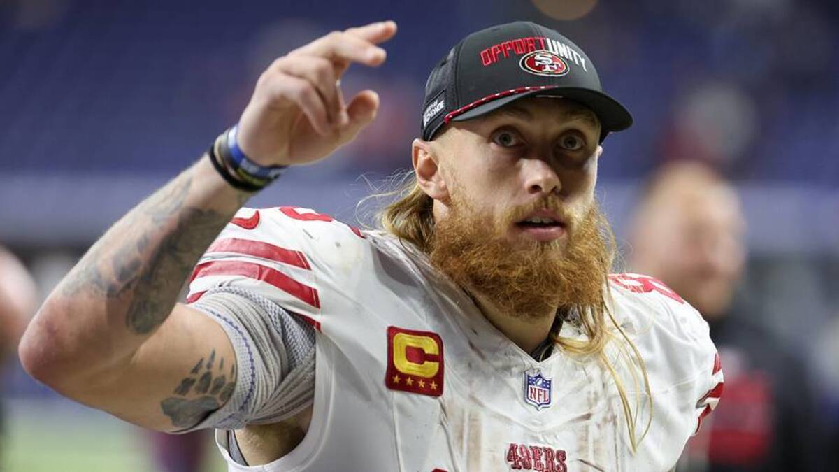  San Francisco 49ers tight end George Kittle (85) leaves the field after the game against the Indianapolis Colts at Lucas Oil Stadium. | Trevor Ruszkowski-Imagn Images 