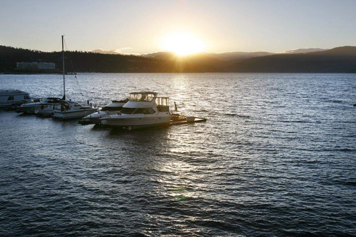 Dawn breaks on Lake Coeur d’Alene on a crisp November morning.