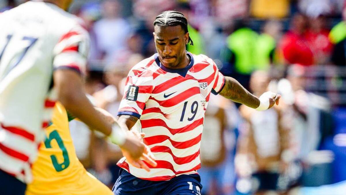  Haji Wright briefly saw the field in the win against Australia. | Jane Gershovich/ISI Photos/Getty Images 