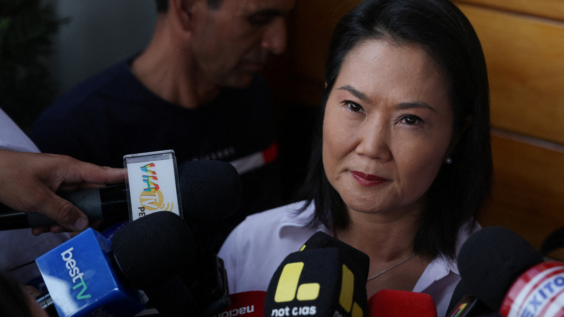 Peru's Fujimori edges ahead as contested presidential votes trickle in 