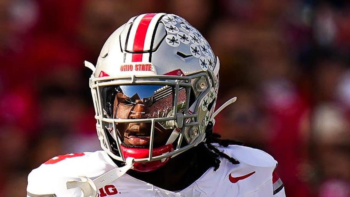  Ohio State Buckeyes linebacker Arvell Reese (8) reacts during the game against the Wisconsin Badgers at Camp Randall Stadium on Saturday, Oct. 18, 2025 in Madison, Wisconsin. | Samantha Madar/Columbus Dispatch / USA TODAY NETWORK via Imagn Images 