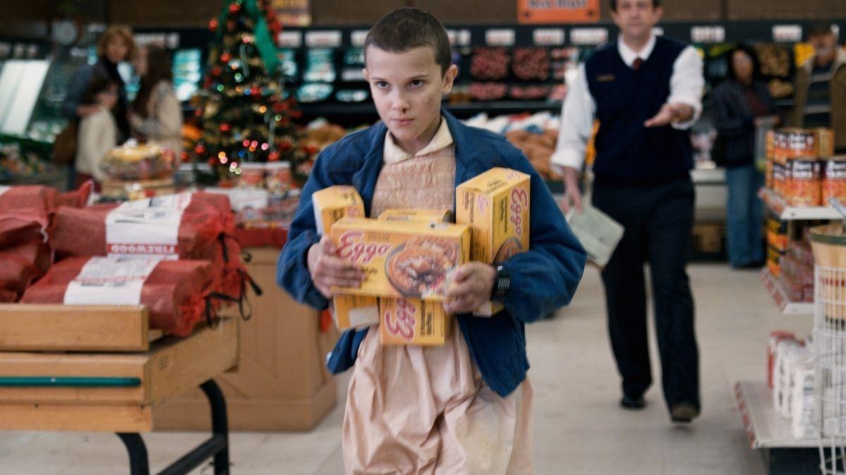 Millie Bobby Brown appears in a scene from the first season of “Stranger Things” on Netflix.