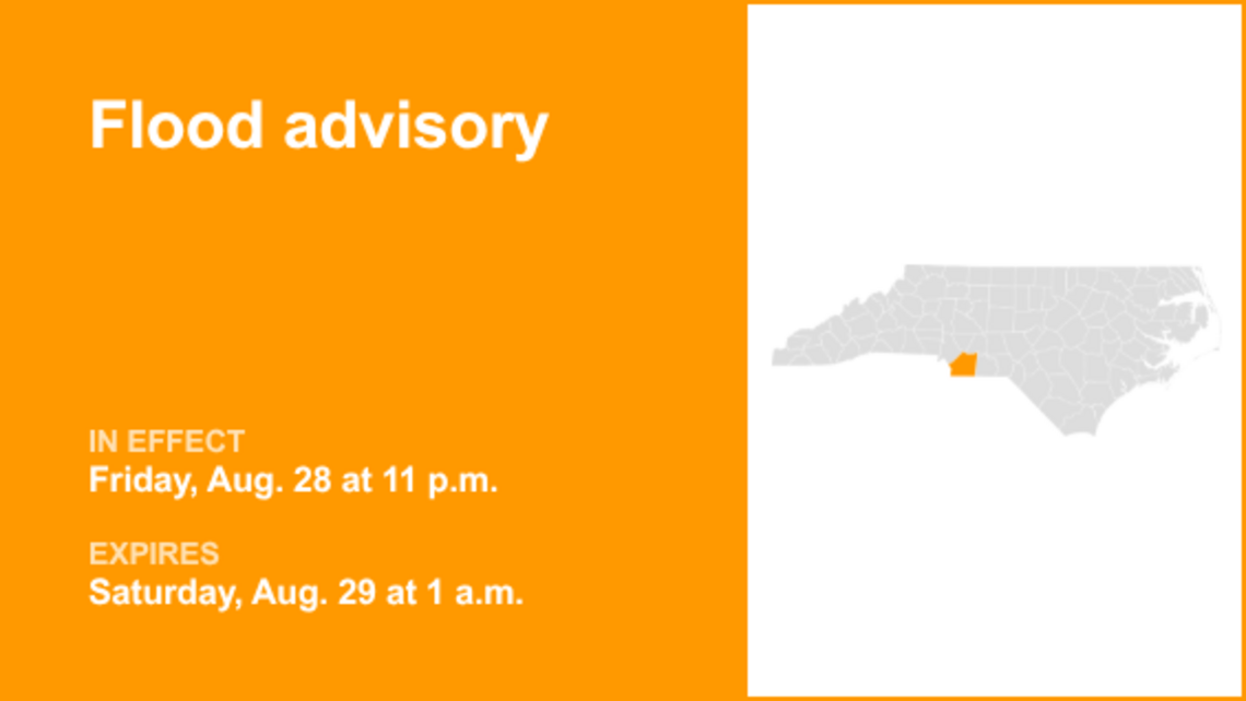 UPDATE: Union County placed under a flood advisory until 2 a.m. Saturday 