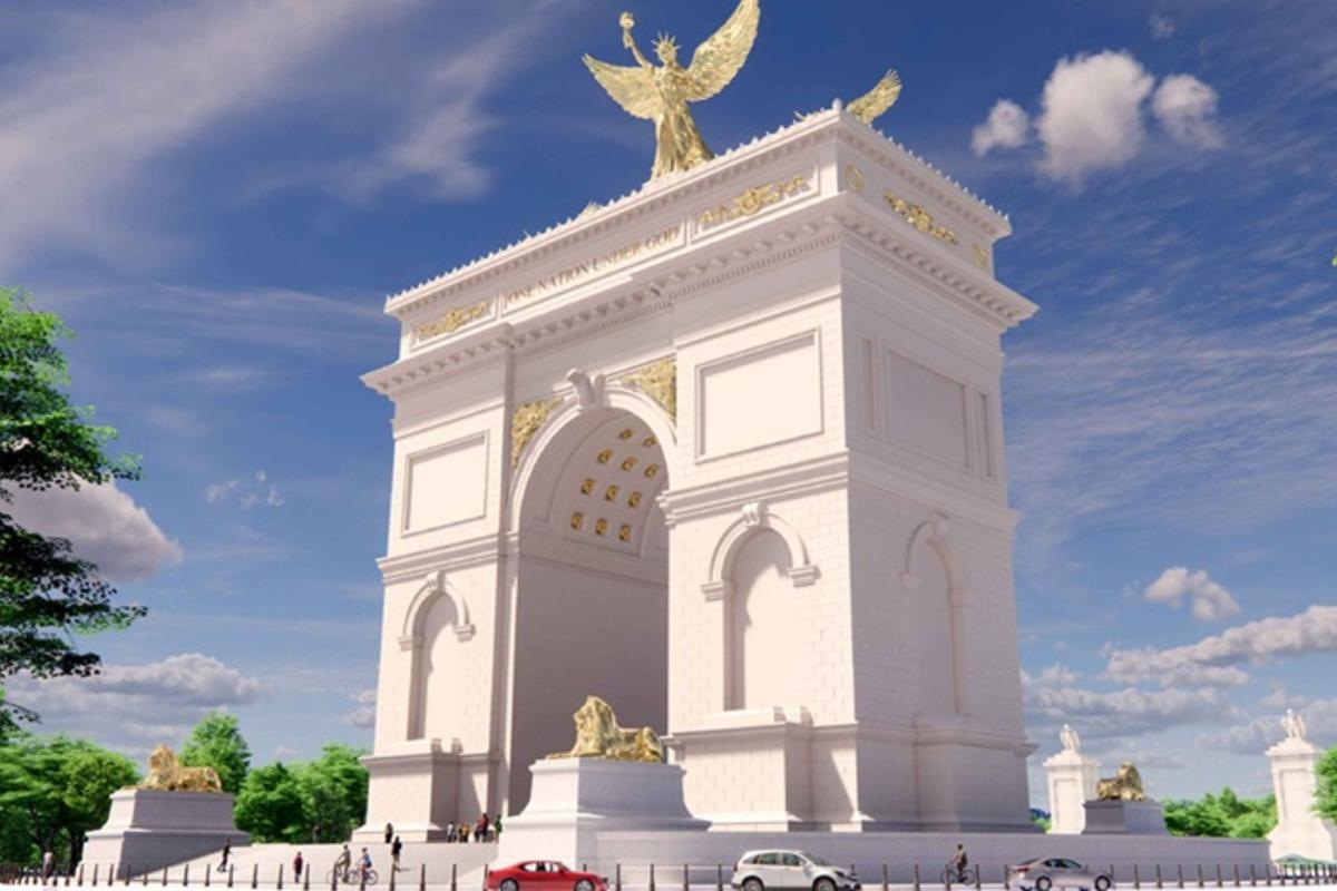  A rendering of the Triumphal Arch in Washington that will be at Memorial Circle. 