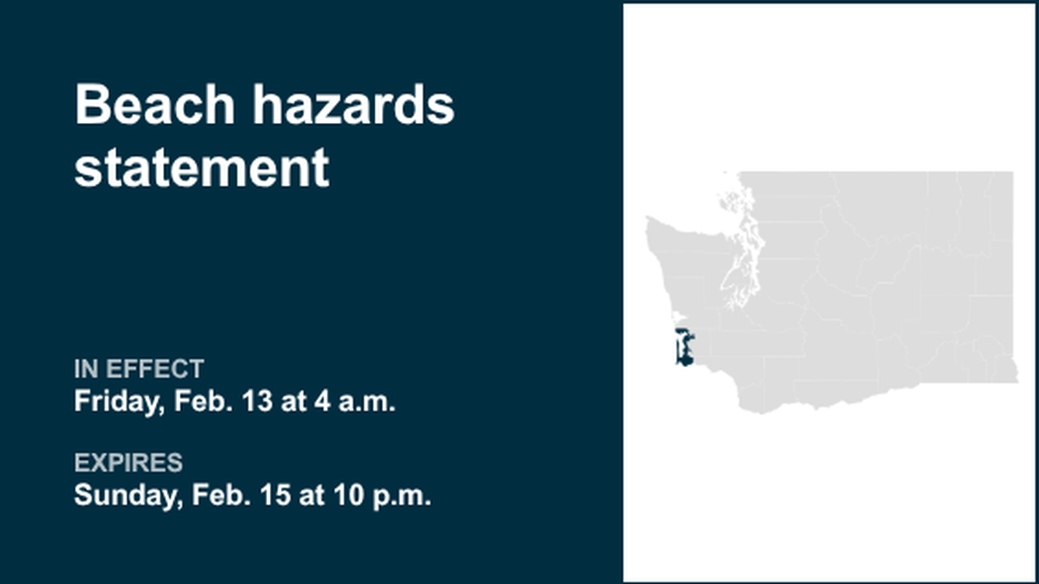 Beach hazards statement in place for South Washington Coast from Friday to Sunday 
