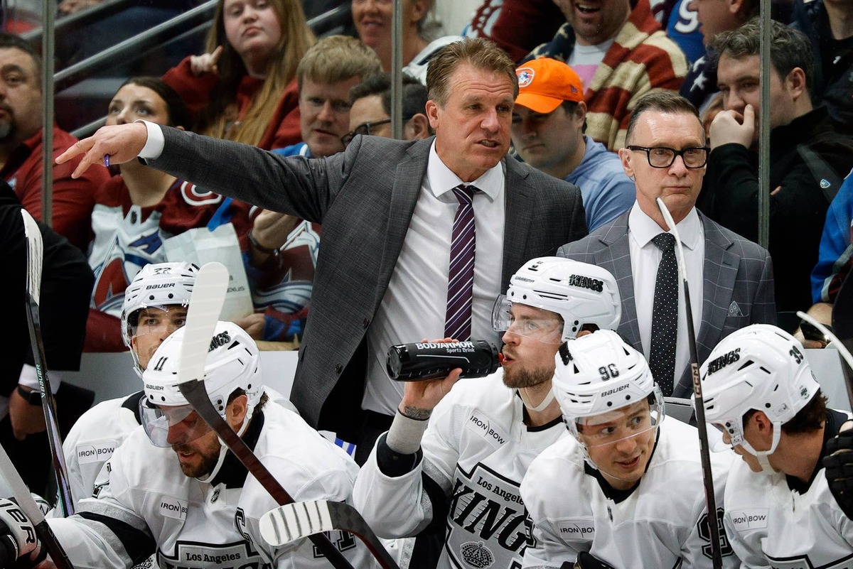  Los Angeles Kings head coach Jim Hiller during a game at Ball Arena. Isaiah J. Downing-Imagn Images