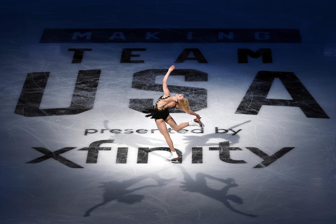  Amber Glenn performs during a Making the Team event of the 2026 United States Figure Skating Championships in January.Jamie Squire/Getty Images 