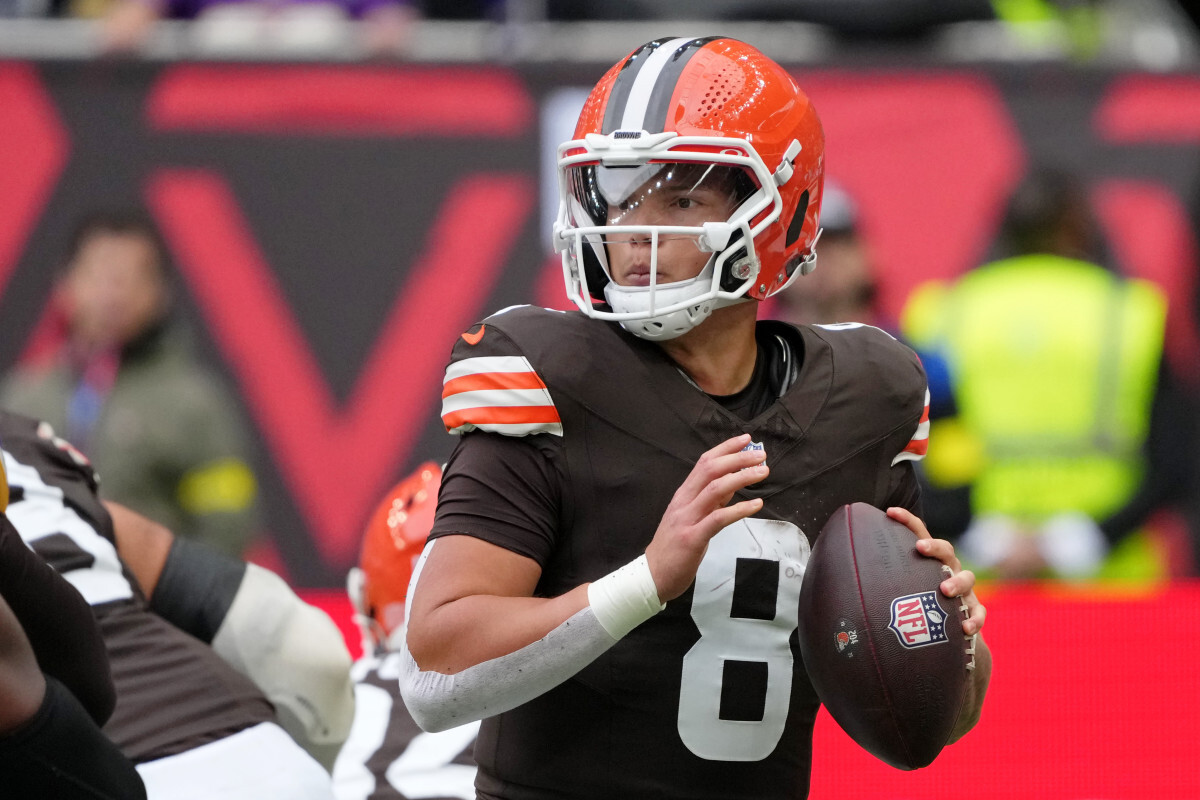 Cleveland Browns quarterback Dillon Gabriel made his first career start in a Week 5 loss to the Minnesota Vikings Kirby Lee-Imagn Images