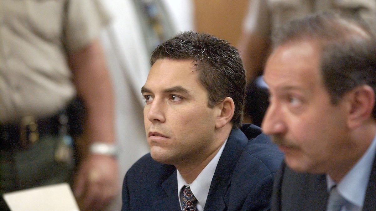 MODESTO, CA - JULY 9:  Scott Peterson listens during a  pretrial hearing in Stanislaus Superior Court July 9, 2003 in Modesto, California. Peterson is charged with murdering his pregnant wife Lacey and their unborn son last December.  The defense argued for release of case files in the murder of Evelyn Hernandez, a pregnant woman whose body was found in San Francisco Bay, saying that that case and the Peterson cases were similar and may be linked. The judge ordered San Francisco authorities to release the autopsy report and photographs, but declined to order the entire case file to be released.  (Photo By Al Golub-Pool/Getty Images)