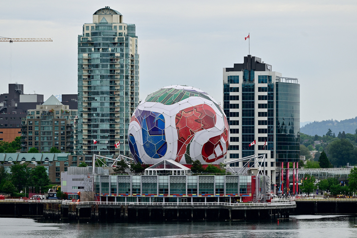 FILE PHOTO: The dome at Science World has been transformed into a 360-degree, 40-metre-diameter re-creation of a match ball ahead of the FIFA World Cup soccer tournament in Vancouver, British Columbia, Canada, June 3, 2026. REUTERS/Jennifer Gauthier/File Photo