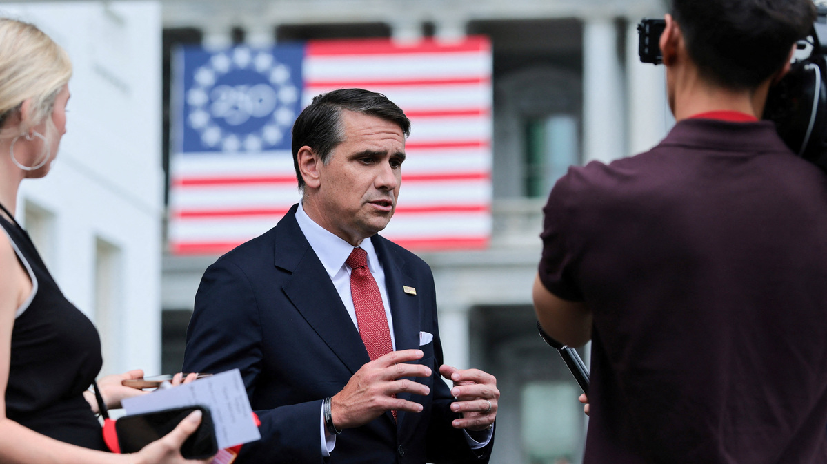 U.S. Acting Attorney General Todd Blanche speaks to a reporter outside of the West Wing entrance at the White House in Washington, D.C., U.S., May 27, 2026. REUTERS/Jonathan Ernst