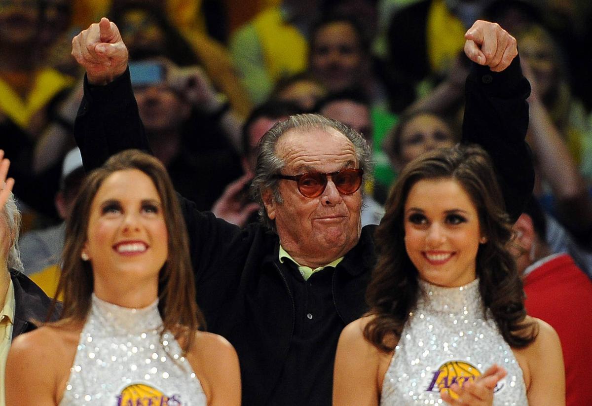  Jack Nicholson looks on as the jersey of Los Angeles Lakers former center Shaquille O'Neal (not pictured) is retired at the Staples Center. Jayne Kamin-Oncea-Imagn Images