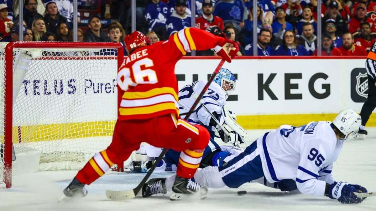 Matvei Gridin scores twice as Flames defeat Maple Leafs | Fort Worth ...