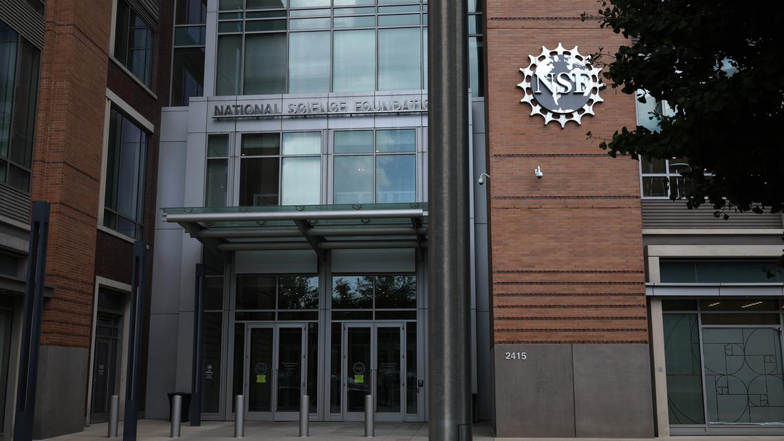 The entrance of 2514 Eisenhower Ave., where the National Science Foundation is also located, on July 8, 2025 in Alexandria, Va. (Alex Wong/Getty Images/TNS)