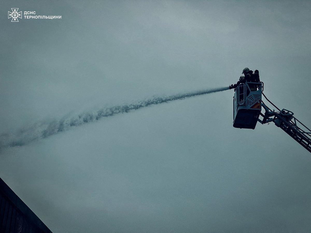 Rescuers work at a site of a Russian drone strike, amid Russia's attack on Ukraine, in Ternopil, Ukraine May 1, 2026. Press service of the State Emergency Service of Ukraine in Ternopil region/Handout via REUTERS