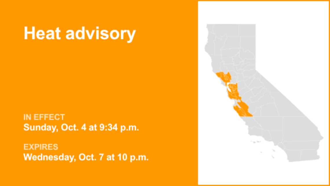 UPDATE: Heat advisory for Northern California until Thursday night 