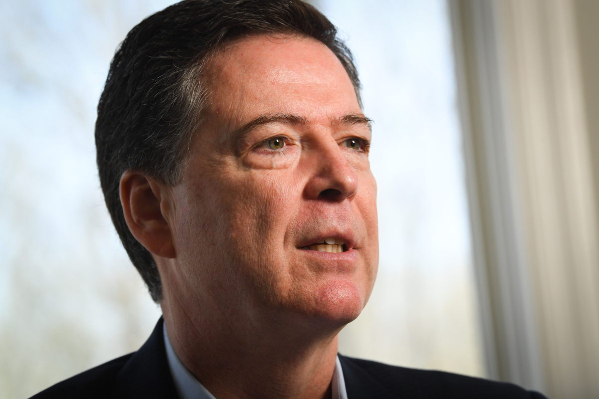 Former FBI Director James Comey on April 13, 2018, in Washington, D.C.