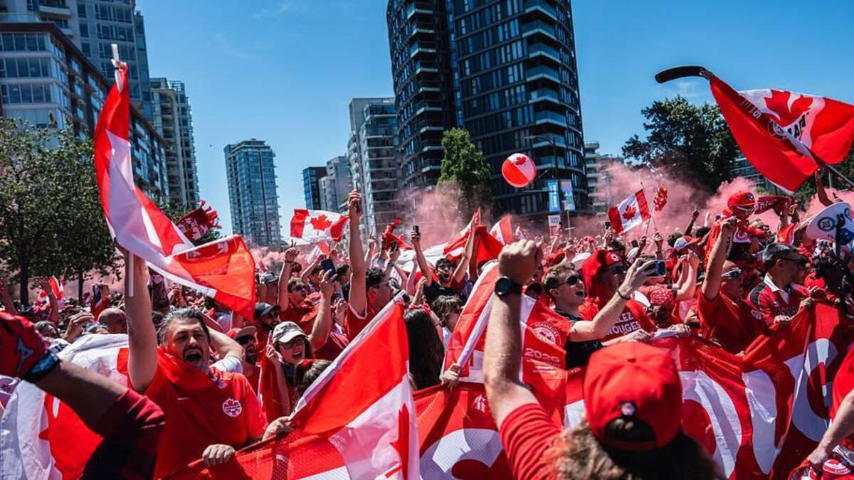  Canada fans packed the streets of Vancouver hours before the match. | Lampson Yip/Clicks Images/Getty Images 