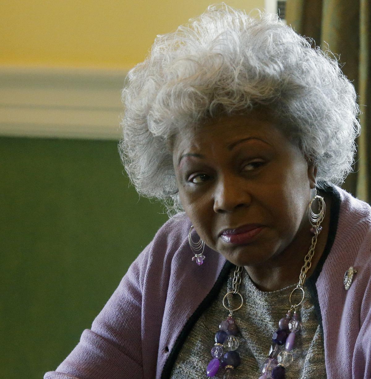  Senator L. Louise Lucas, D-Portsmouth, waits to vote as the Senate Courts of Justice met in the Old Senate Chamber inside the State Capitol in Richmond, Va., Friday, March 4, 2016. (Bob Brown/Richmond Times-Dispatch via AP) 