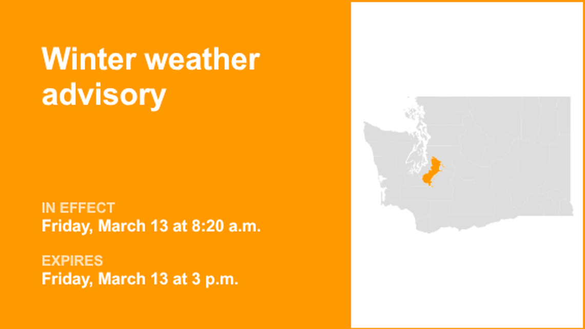 UPDATE: The current winter weather advisory will be expiring at 11 a.m. 