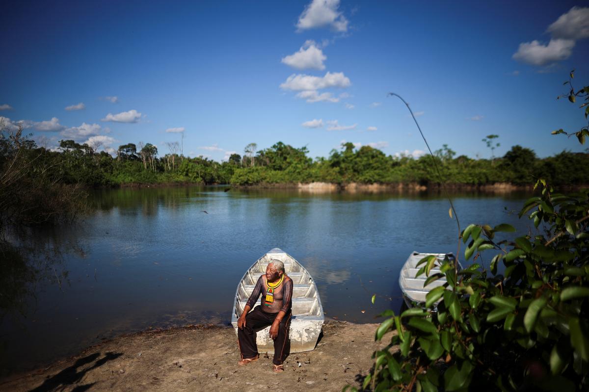 Indigenous leader Megaron Txucarramae attends an interview with Reuters in the village of Pykany in the Menkragnoti Indigenous Territory of the Kayapo people, Para state, Brazil May 20, 2026. REUTERS/Adriano Machado