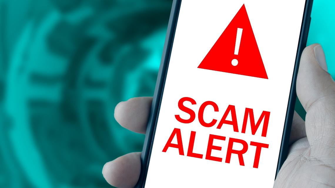Scam alert stock image