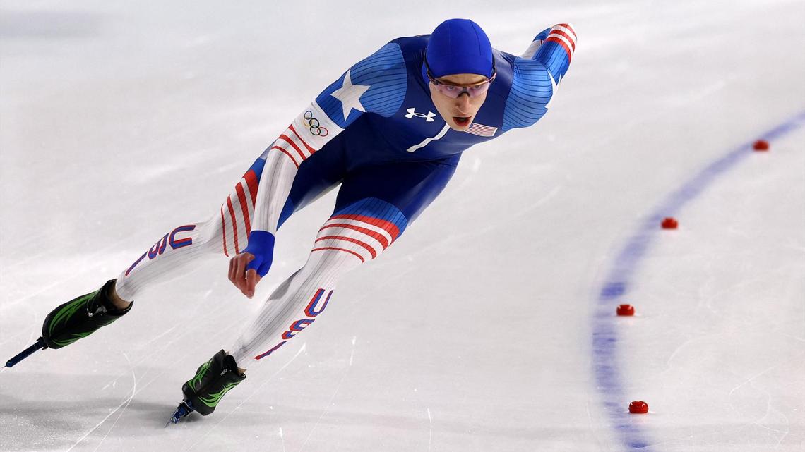 US speed skater Jordan Stolz wins 500m, sets Olympic record