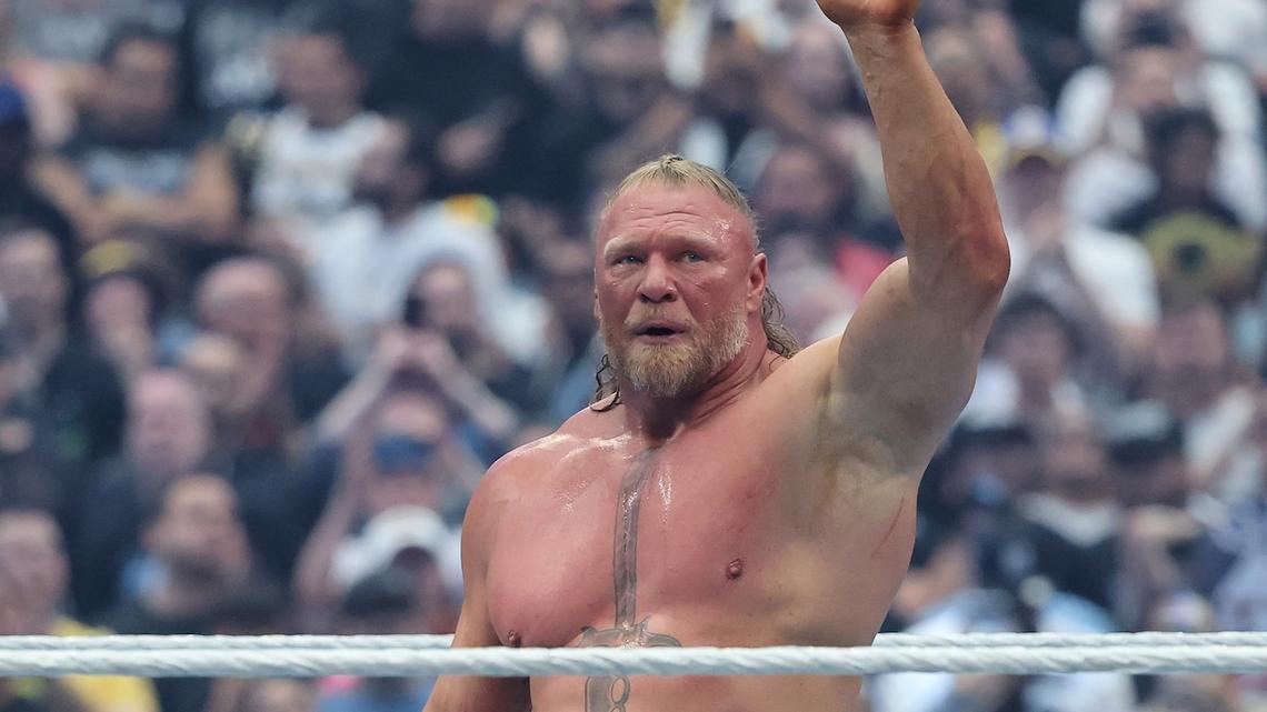WWE's Brock Lesnar Seemingly Retires, Leaves Boots in Ring at WrestleMania 