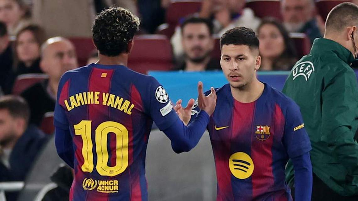  Roony Bardghji (right) has been Yamal's backup all season. | David Ramirez/Soccrates/Getty Images 