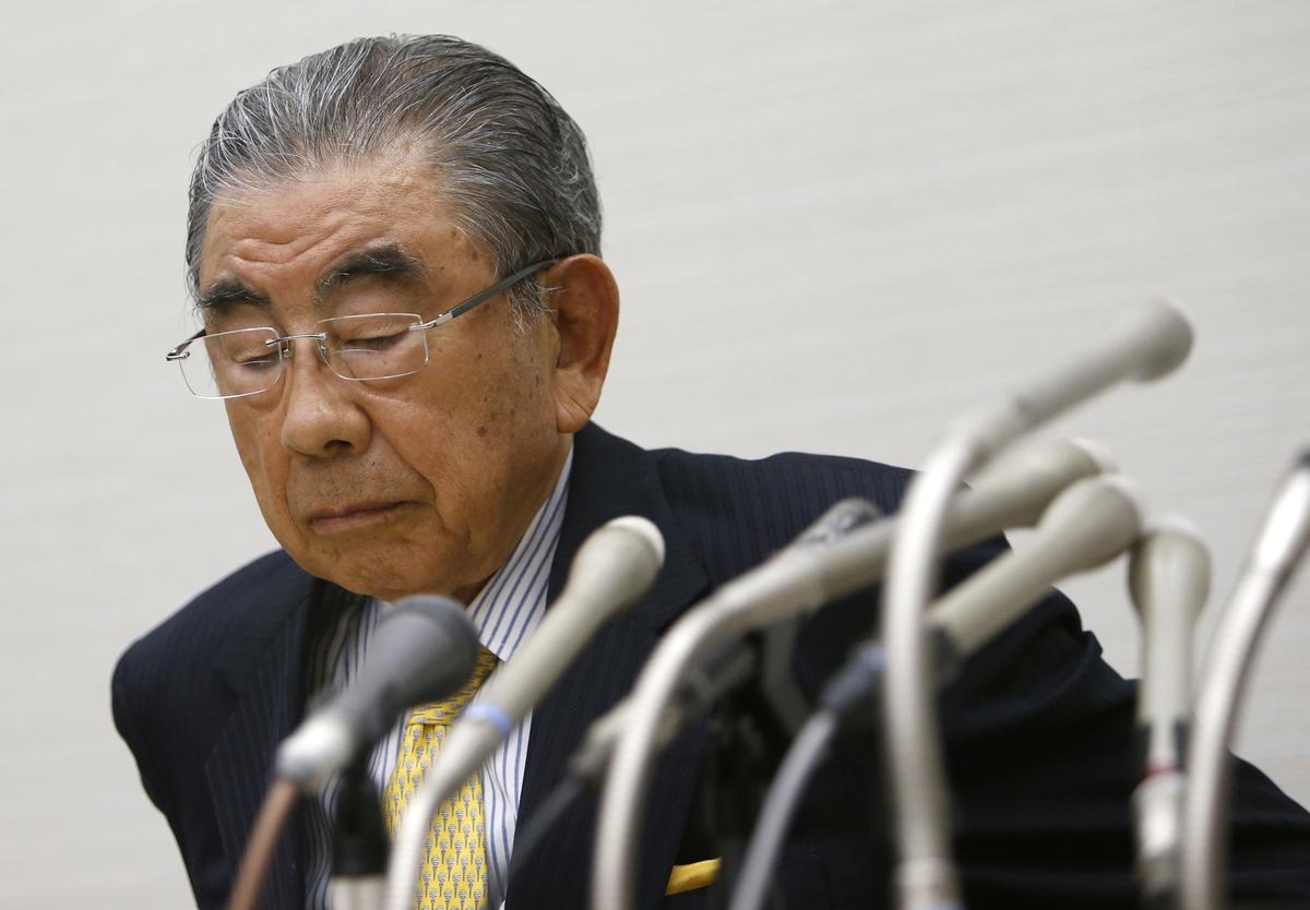 Toshifumi Suzuki, outgoing chairman and Chief Executive Officer of Seven & i Holdings Co., attends a news conference in Tokyo, Japan, April 7, 2016.  REUTERS/Yuya Shino