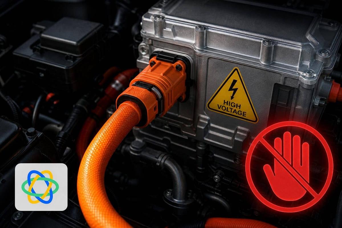  The universal orange coloring on cables serves as a critical warning: these high-voltage systems are strictly off-limits for DIY repairs.