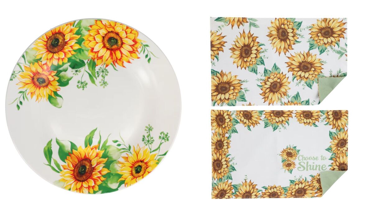 Sunflower dinnerwareCourtesy of Dollar Tree