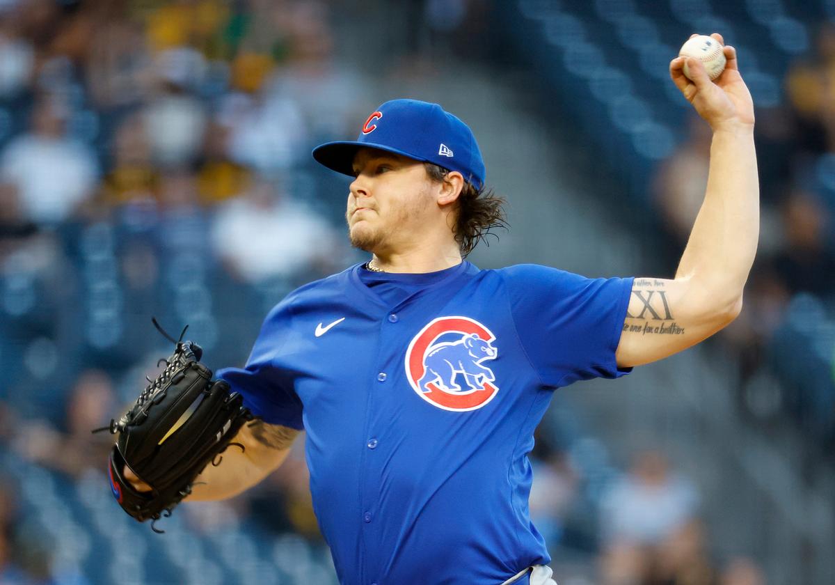 Justin Steele of the Chicago Cubs pitches in the first inning against the Pittsburgh Pirates at PNC Park on Aug. 27, 2024, in Pittsburgh.