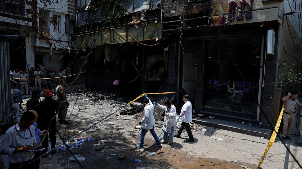 Fire in Delhi hotel kills at least 21, police say