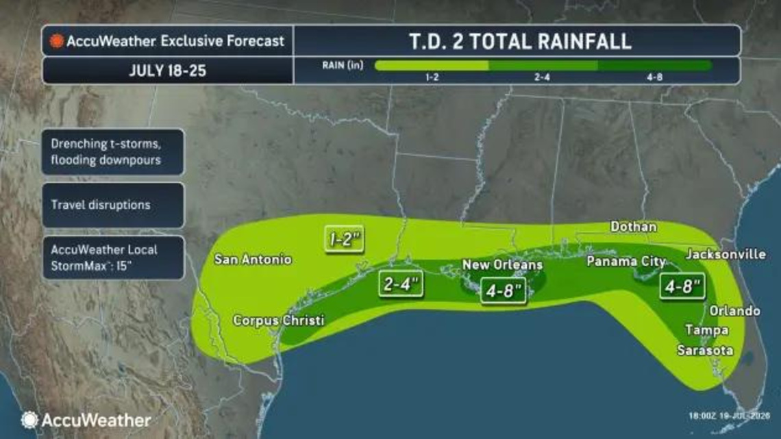 South Florida to see wind, rain as tropical depression moves through Gulf 