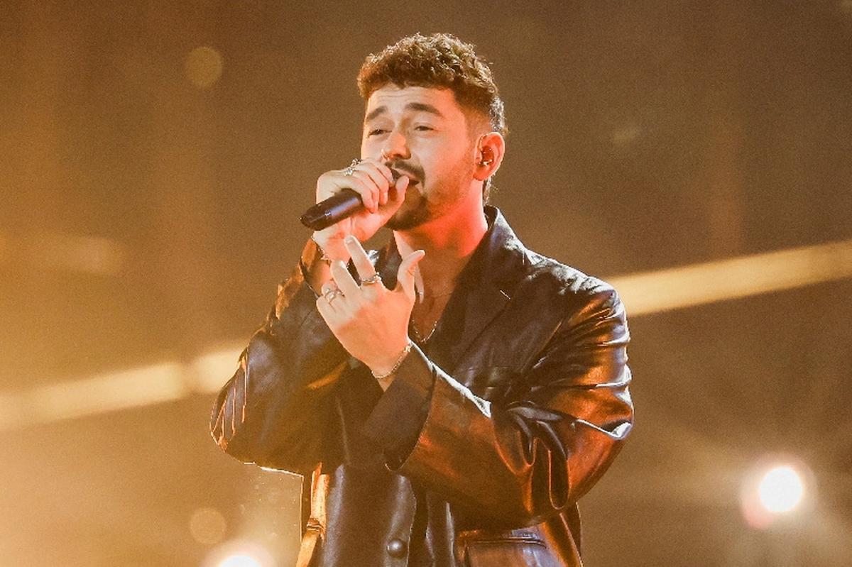 FILE PHOTO: Noam Bettan, representing Israel, performs "Michelle" during dress rehearsal 2 of the first semi-final of the 2026 Eurovision Song Contest in Vienna, Austria, May 11, 2026. REUTERS/Lisa Leutner/File Photo