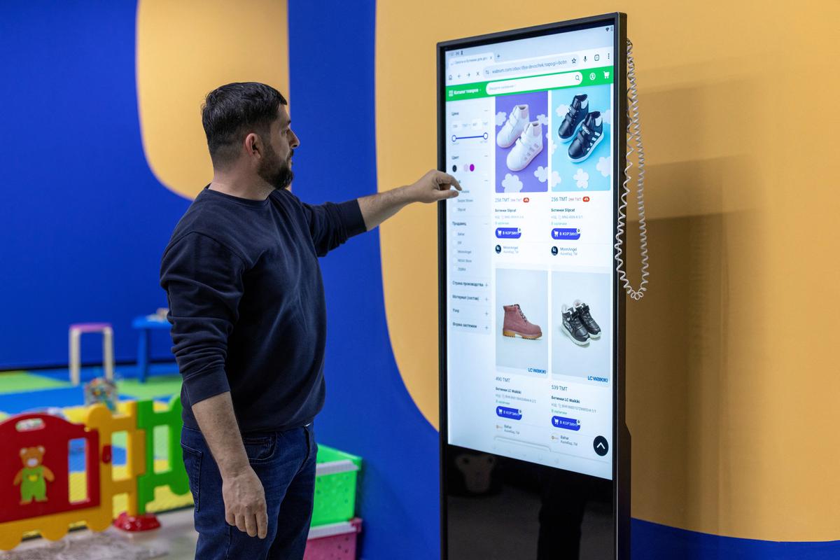 An employee checks the shopping portal of the e-commerce startup Wabrum at its office in Ashgabat, Turkmenistan, March 18, 2026. REUTERS/Umit Bektas