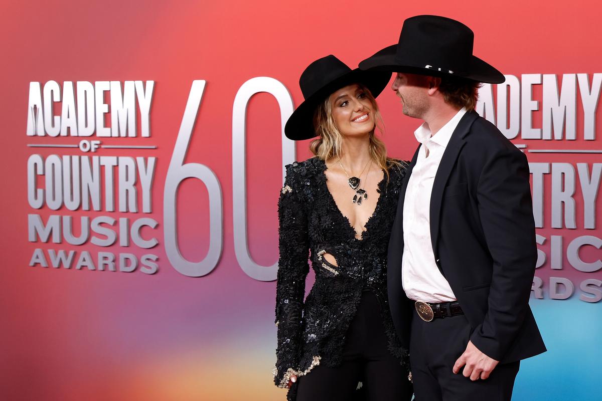 Lainey Wilson and Duck Devlin attend the 2025 Academy of Country Music AwardsTaylor Hill/WireImage