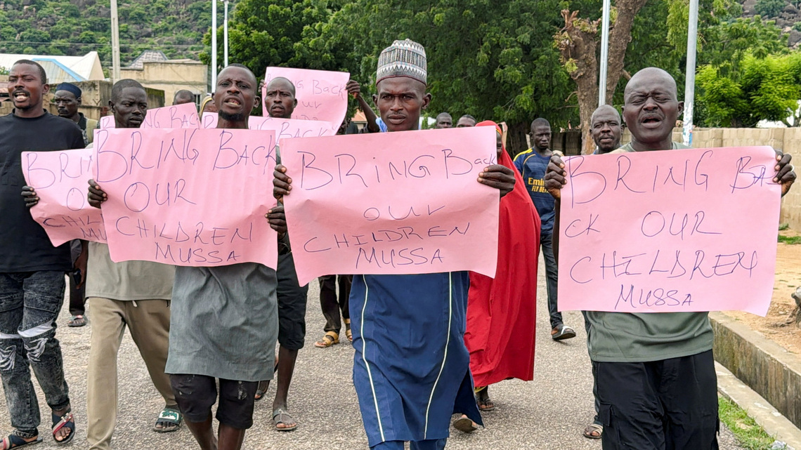 Families protest in Nigeria over children abducted nearly 100 days ago