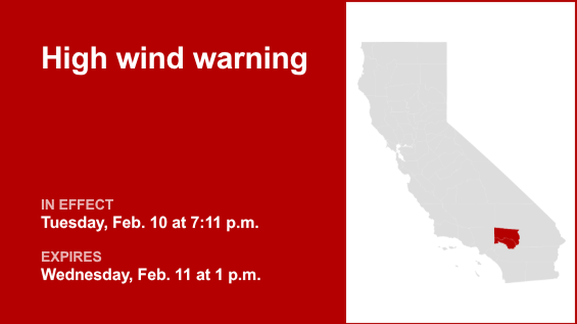 UPDATE: High wind warning affecting San Bernardino County Mountains and Apple and Lucerne Valleys 