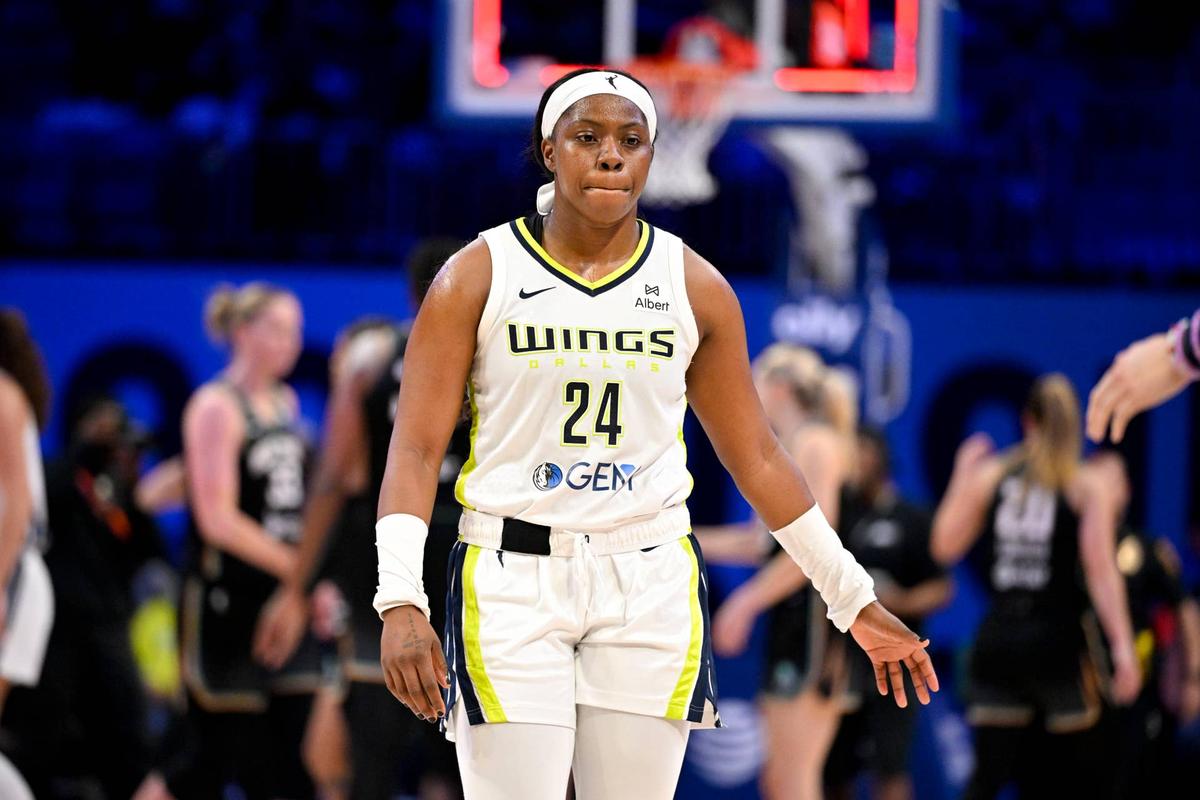  Dallas Wings guard Arike Ogunbowale (24) © Jerome Miron-Imagn Images