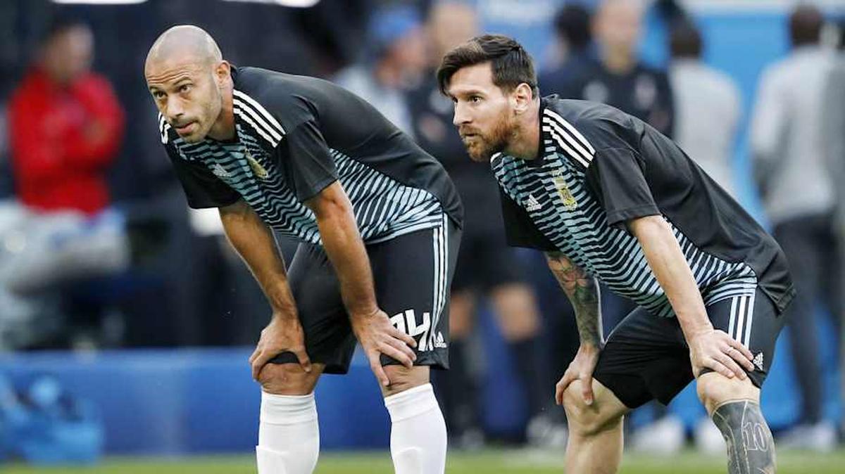 Javier Mascherano (left) and Lionel Messi (right) were Argentina and Barcelona teammates.