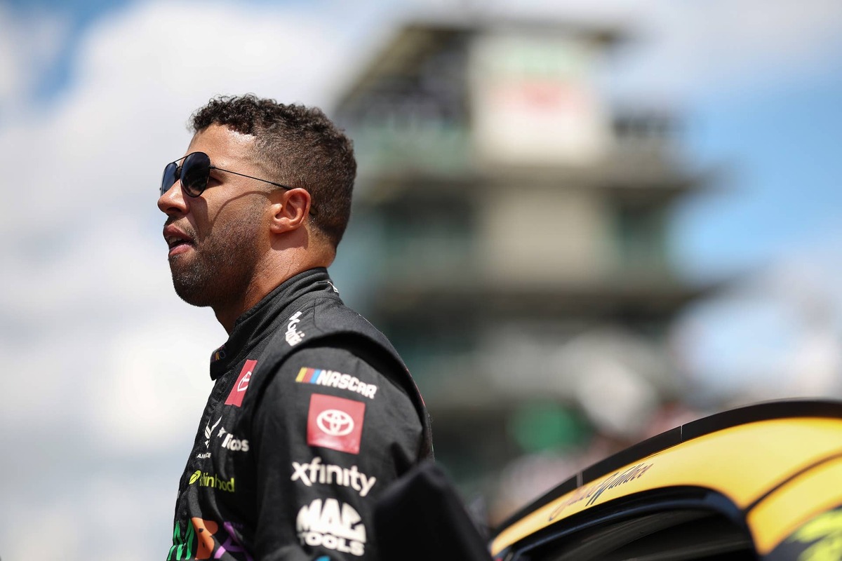  Bubba Wallace wasn't happy. (Photo by James Gilbert/Getty Images) 