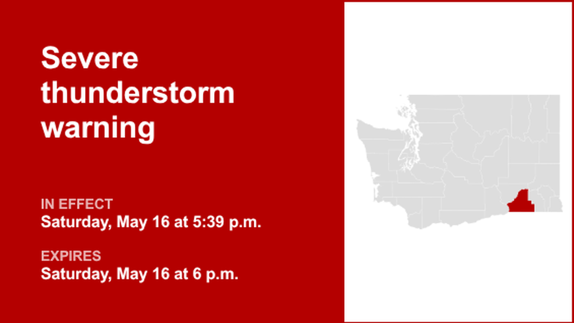 Severe thunderstorm warning issued for Walla Walla County Saturday evening 