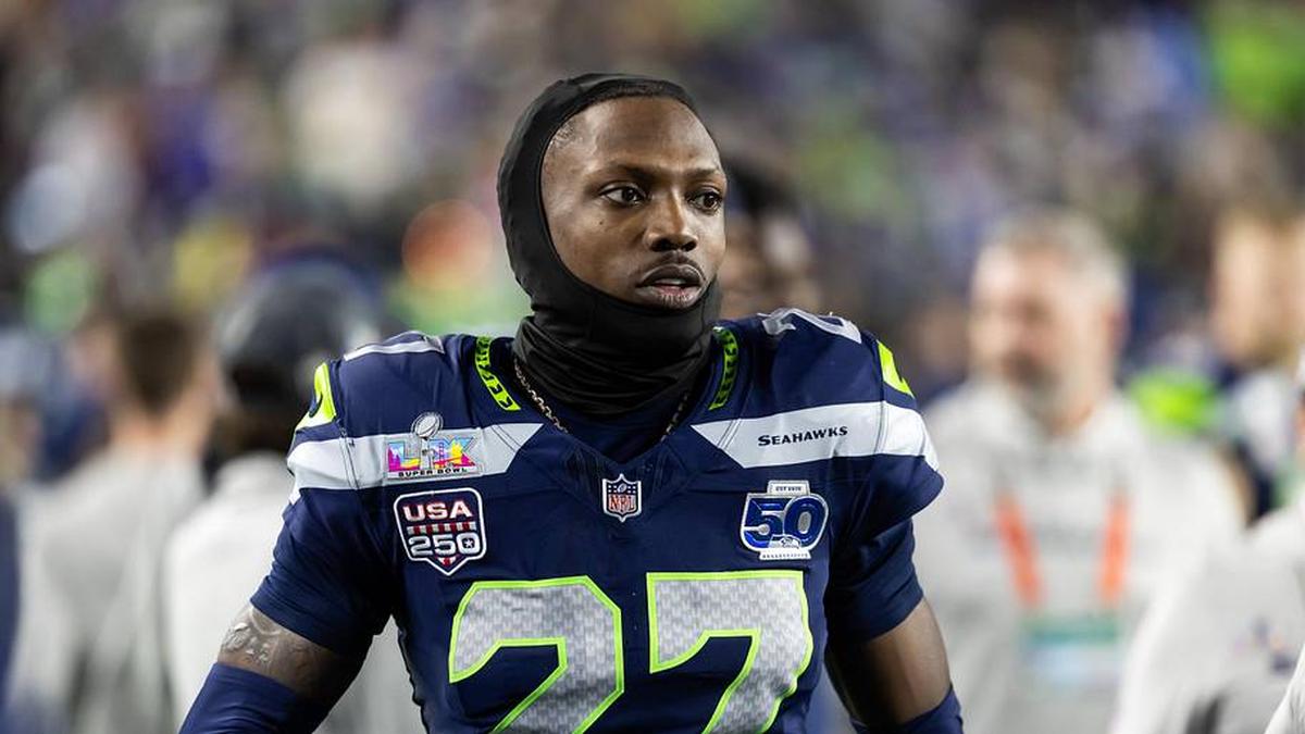  Feb 8, 2026; Santa Clara, CA, USA; Seattle Seahawks cornerback Riq Woolen (27) against the New England Patriots during Super Bowl LX at Levi's Stadium. Mandatory Credit: Mark J. Rebilas-Imagn Images | Mark J. Rebilas-Imagn Images 