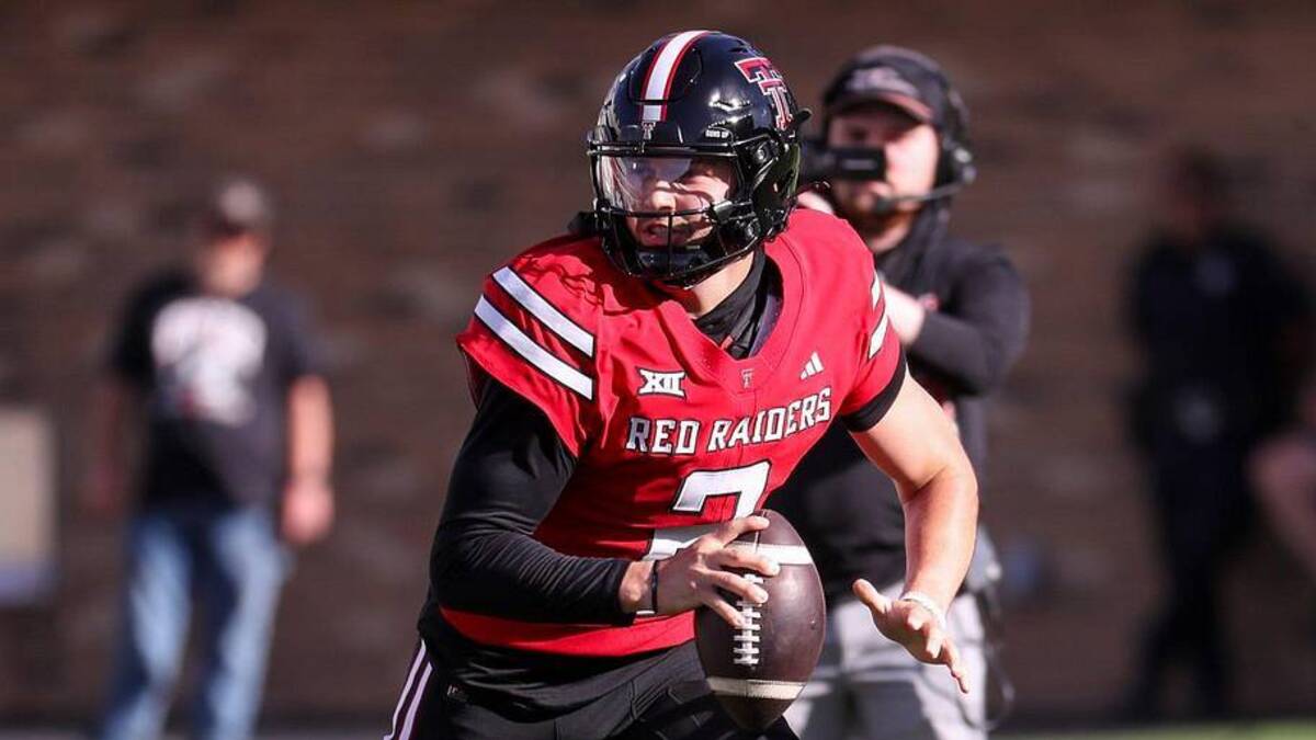  Texas Tech's Brendan Sorsby runs with the ball during the spring football game, Friday, April 17, 2026, at Jones AT&T Stadium. | Nathan Giese/Avalanche-Journal / USA TODAY NETWORK via Imagn Images 