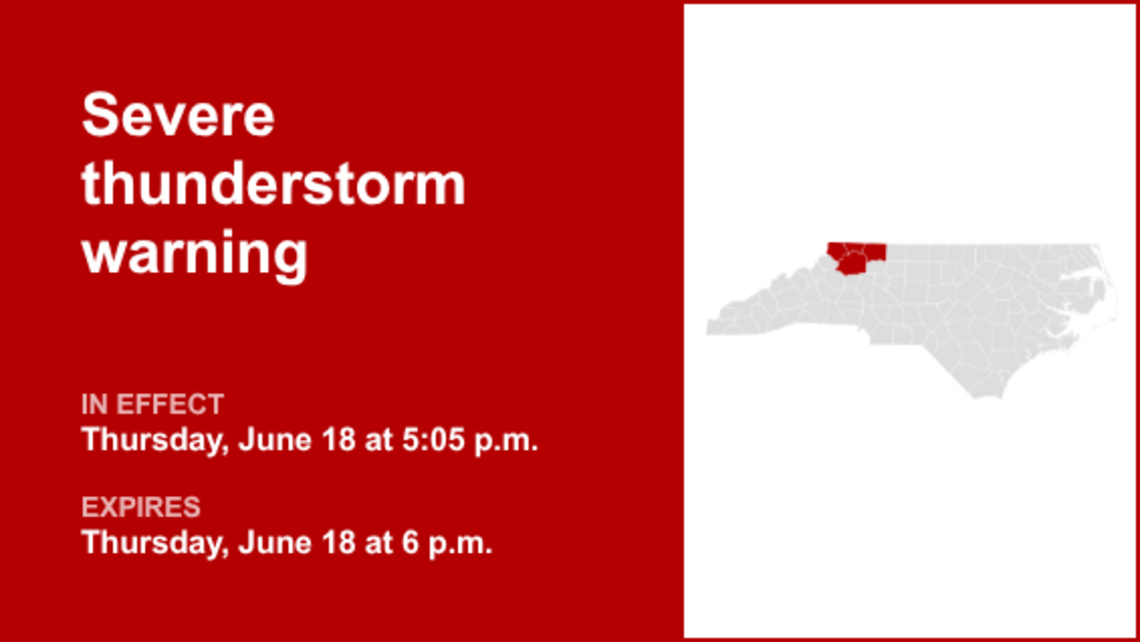 UPDATE: Thunderstorms with damaging winds in Rockingham and Stokes counties Thursday 