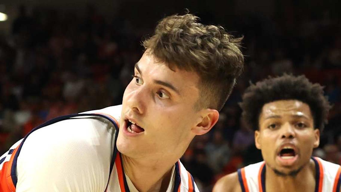  Feb 28, 2026; Auburn, Alabama, USA; Auburn Tigers forward Filip Jovic (38) controls a rebound during the second half against the Mississippi Rebels at Neville Arena. Mandatory Credit: John Reed-Imagn Images | John Reed-Imagn Images 