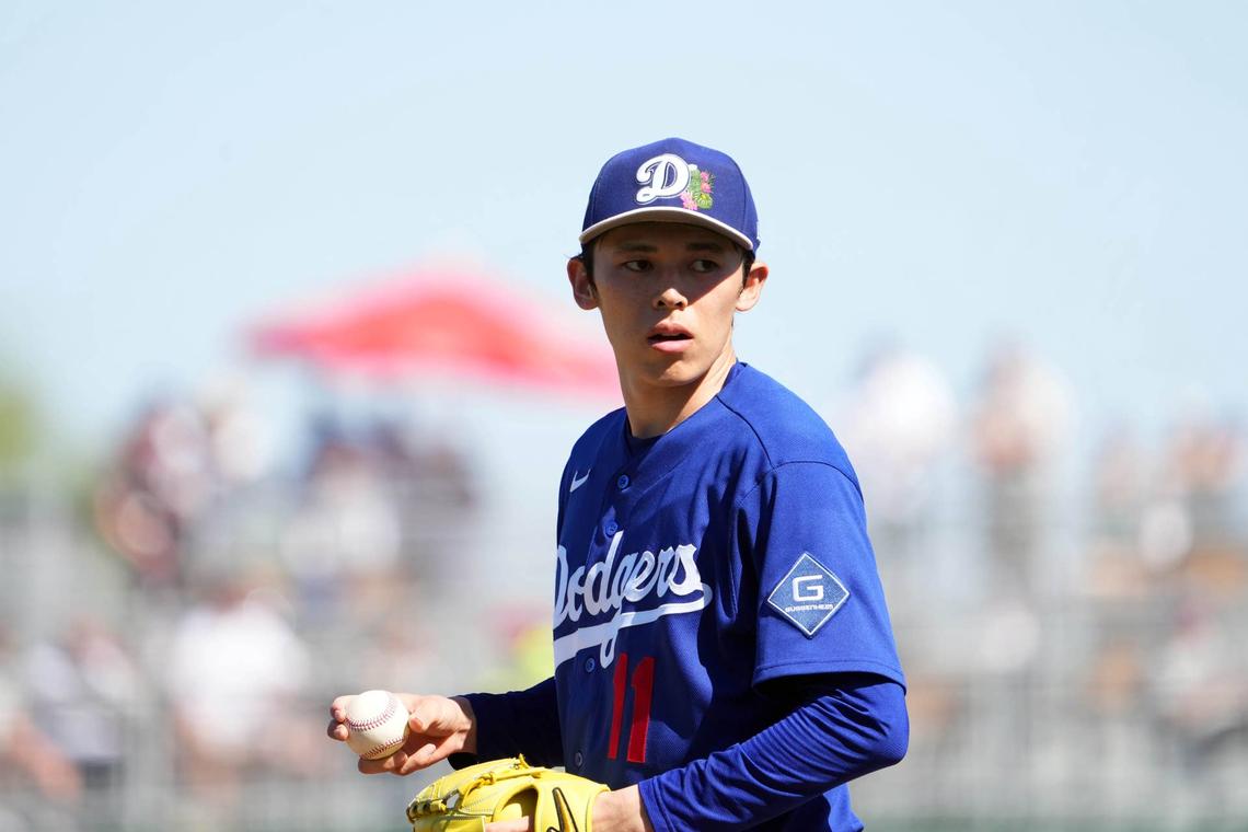  Roki Sasaki (11) pitches against the Cleveland Guardians Joe Camporeale-Imagn Images