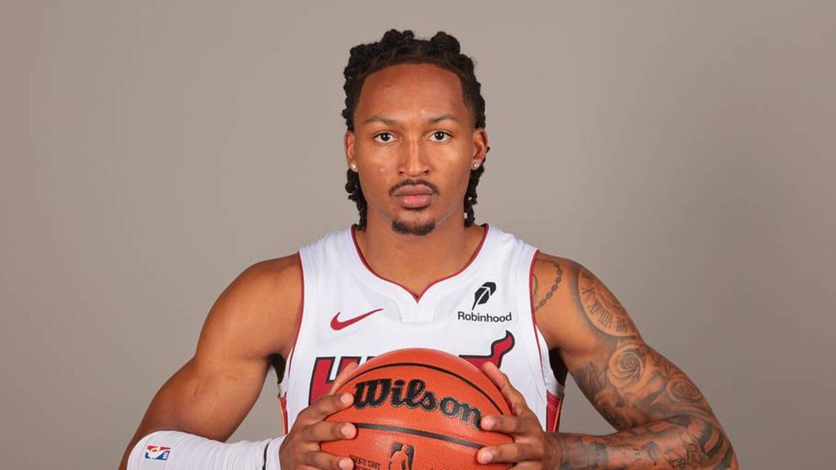  Sep 29, 2025; Miami, FL, USA; Miami Heat guard Jahmir Young (17) poses for a photo during media day at Kaseya Center. Mandatory Credit: Sam Navarro-Imagn Images | IMAGN IMAGES via Reuters Connect 